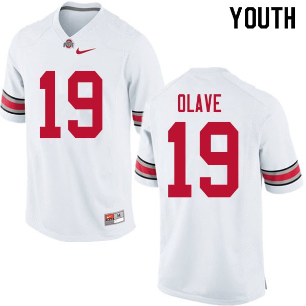 Ohio State Buckeyes #19 Chris Olave Youth Player Jersey White OSU65236